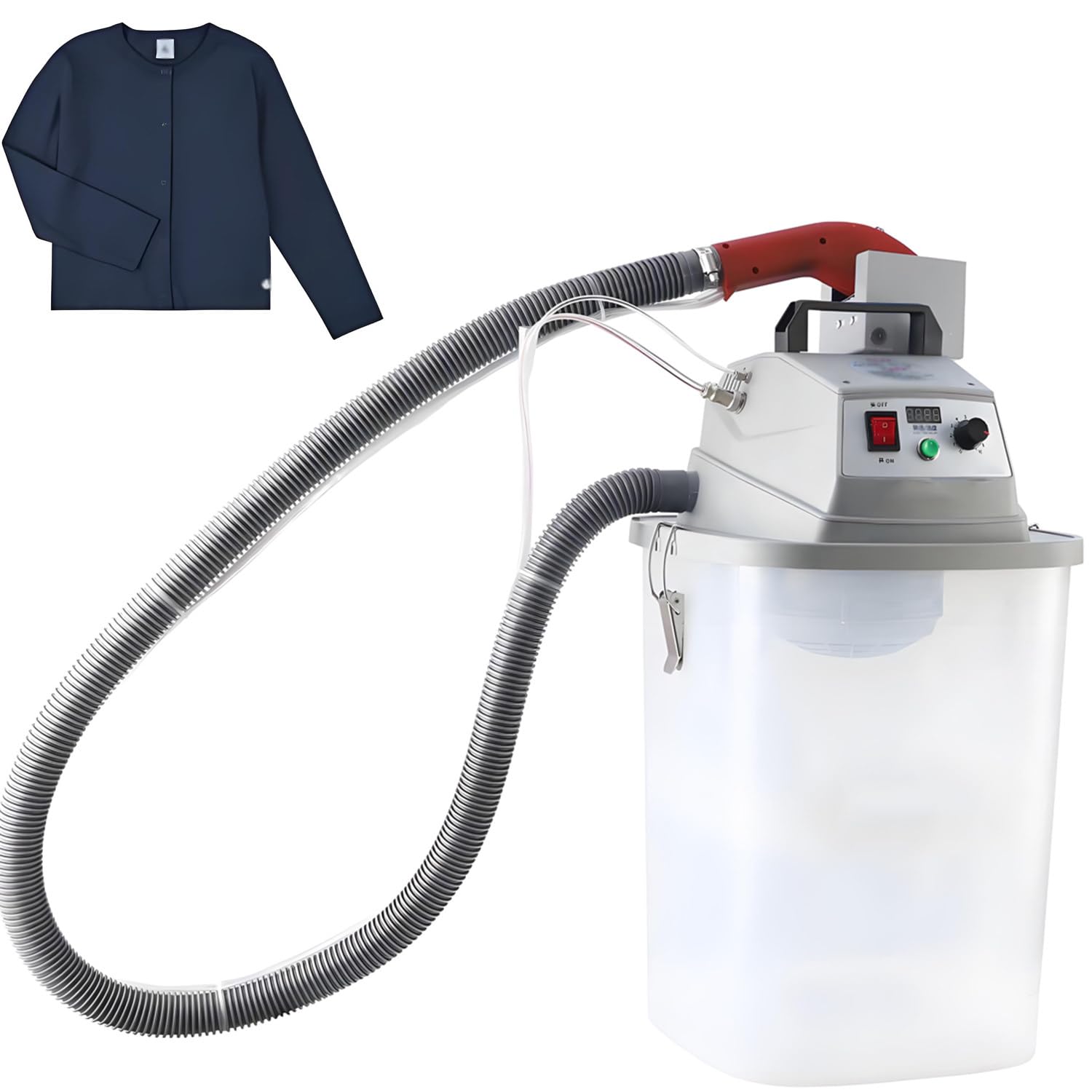 JXYQ Electric Thread Cutting Machine for Garment Factory, Fabric Trimmer with 30L Storage Bucket, Single Head Brushless Thread Trimmer for Sewing