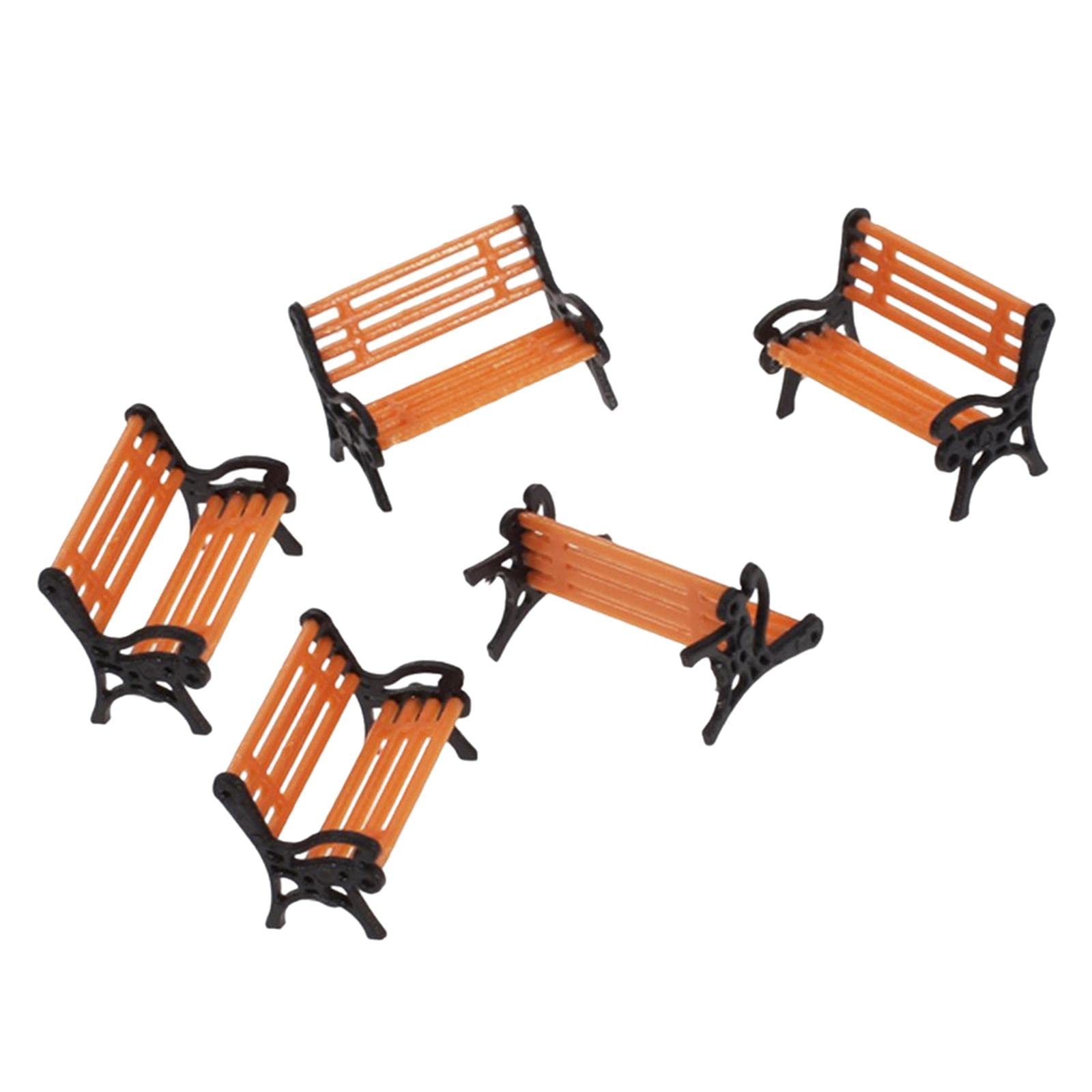 BNF® 5pcs 1:75 PVC Model Park Bench Model Landscape w/Black Arm|Toys & Hobbies | Model Railroads & Trains |Scenery & Trees|