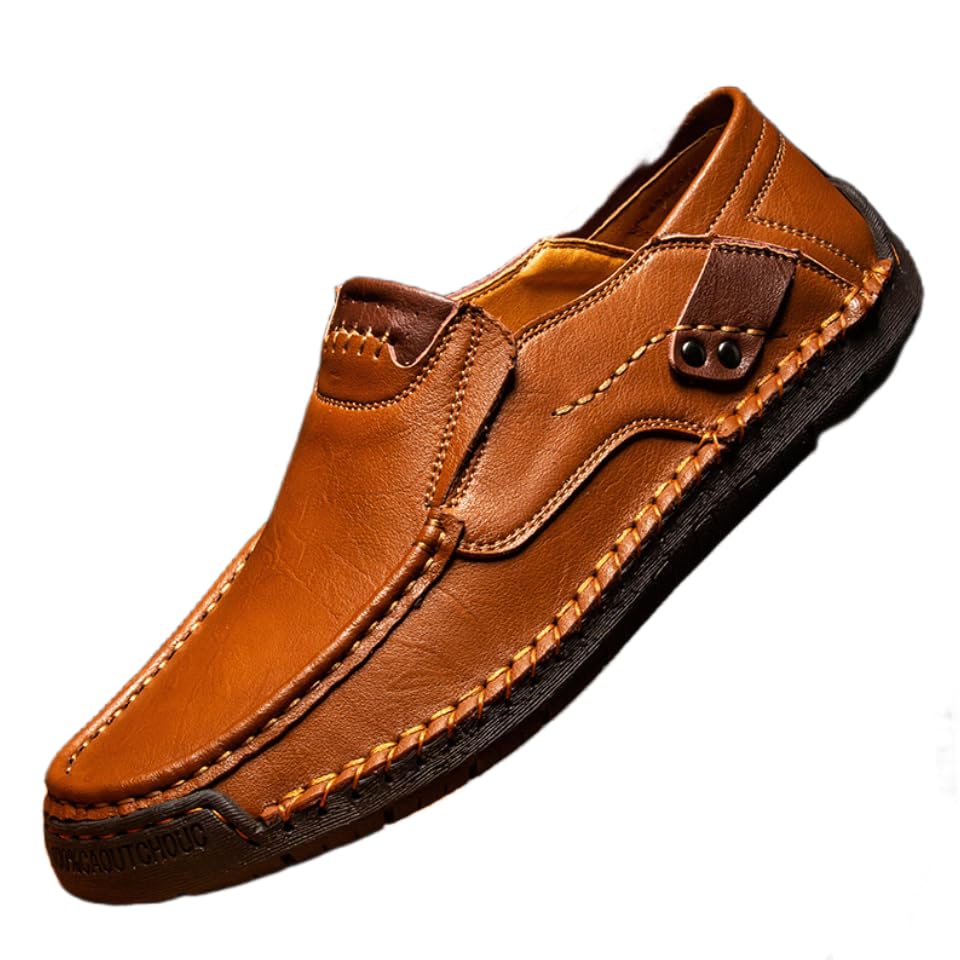 Men's Loafers Slip-On Casual Leather Dress Shoes Lightweight Comfortable Driving Walking Shoes