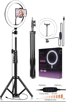 10inch ring light Youtuber Tiktok Shooting Light Phone Holder Influencer Makeup Light 2.10 M