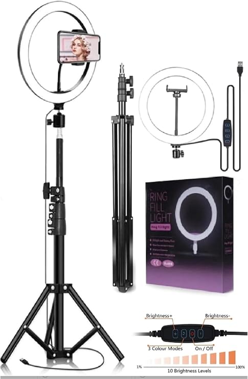 10inch ring light Youtuber Tiktok Shooting Light Phone Holder Influencer Makeup Light 2.10 M