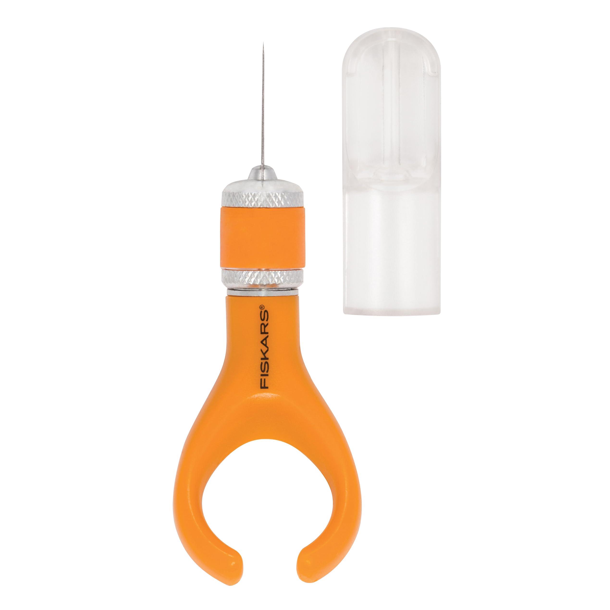 Fiskars Softgrip FingerTip Art Knife, Finger-Handicraft Knife/Blade, for Right- and Left-Handed People, Total Length: 10,7 cm, Quality Steel/Plastic, Orange, 1024409