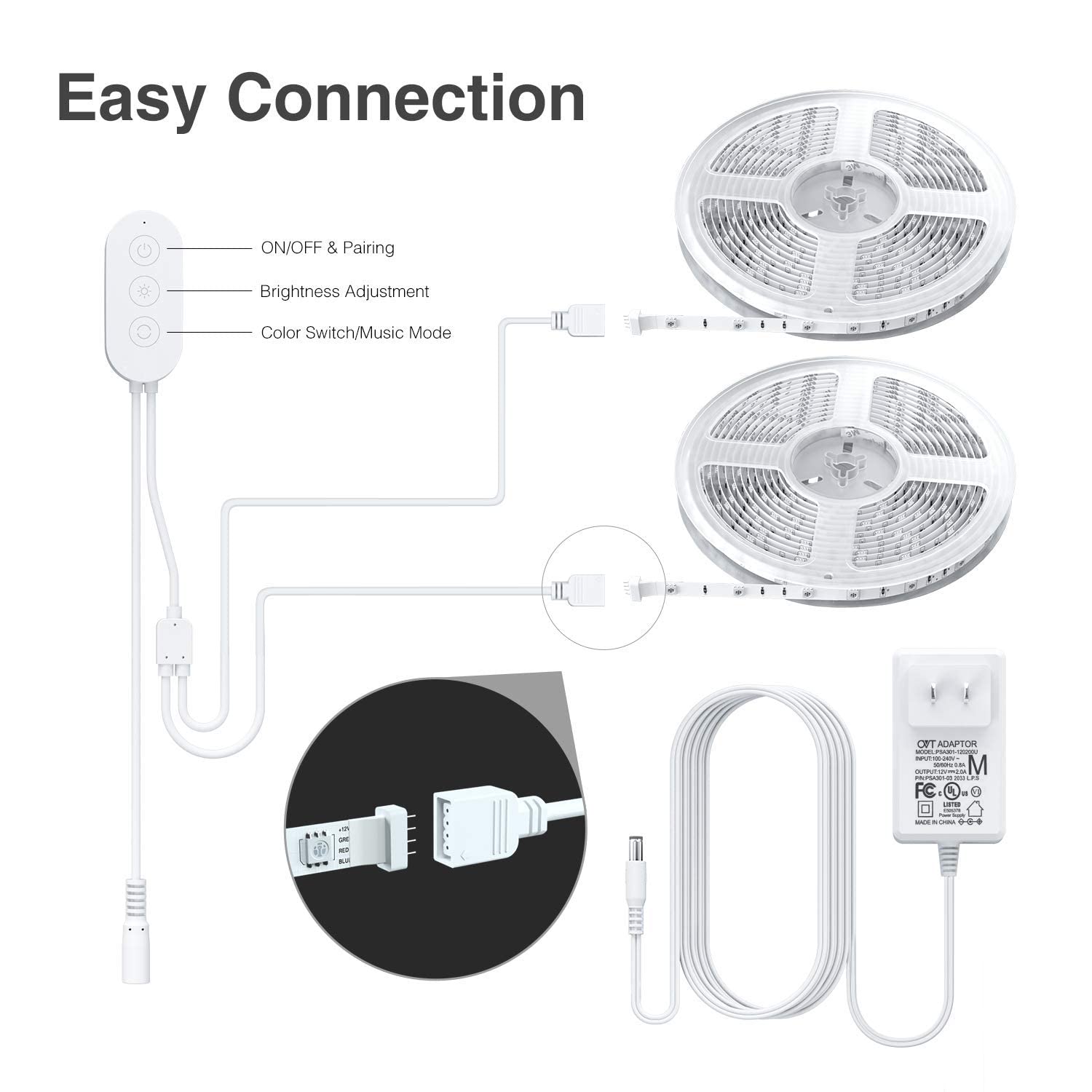 Beantech LED Strip Lights 33ft Smart with App Control, RGB Lights, for Bedroom Works Alexa and Google Assistant, Color Changing