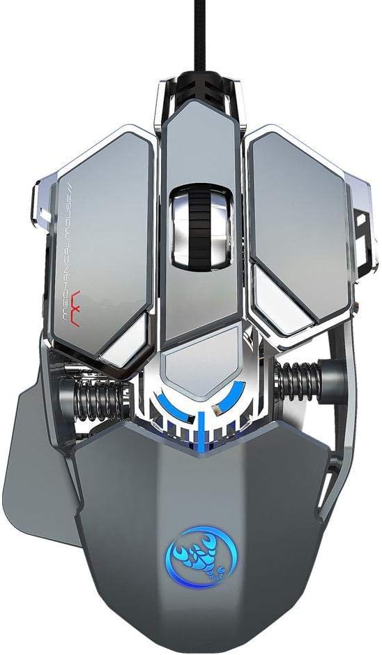 RGB Wired Gaming Mouse Backlit Programmable Mechanical Mouse up to 6400 DPI for Windows PC Gamers