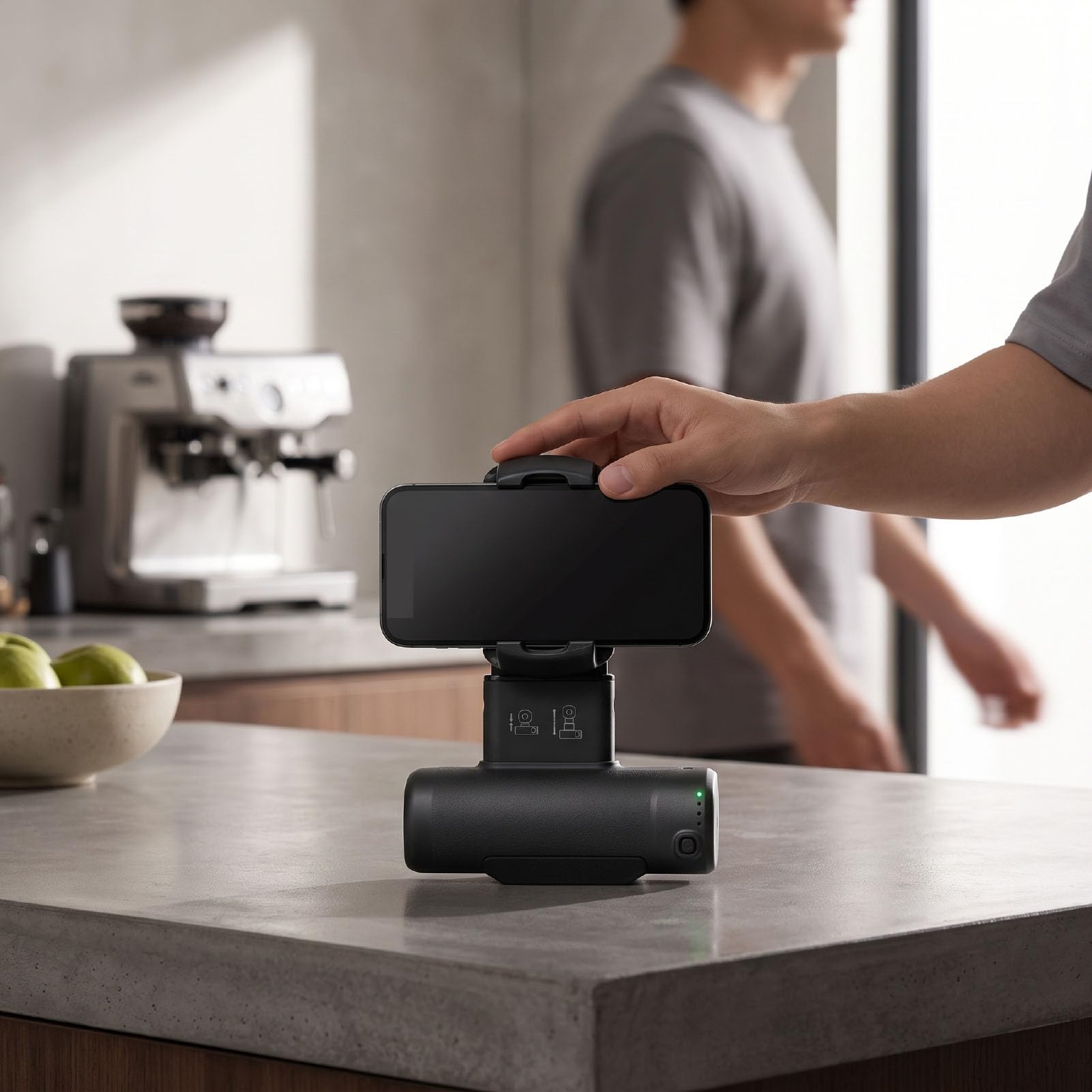 Soporte Ajustable Estabilizador para Teléfono, Empuñadura Selfie, for | Agarre mejorado para mayor estabilidad, modos de iluminación, sencillo, revestimiento de silicona, montaje con rosca de