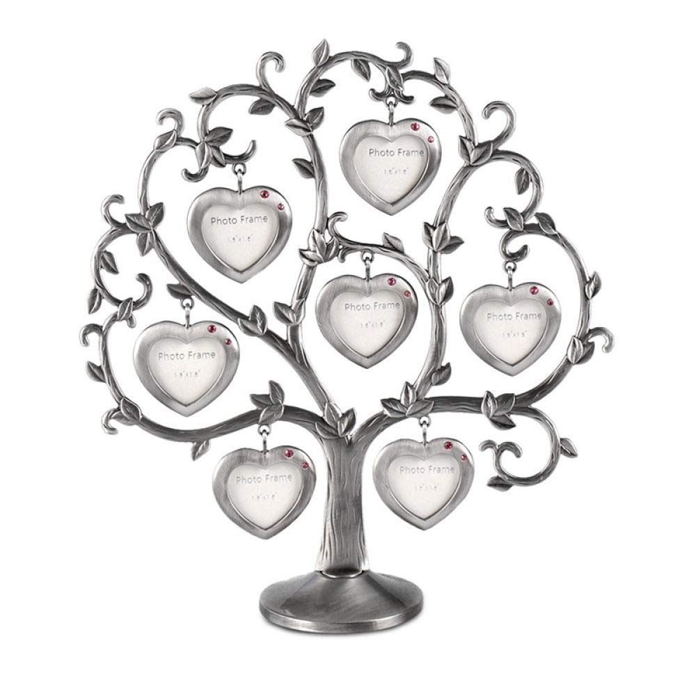 Cadre photo de bureau arbre argent antique design haut de gamme artisanat retro en métal