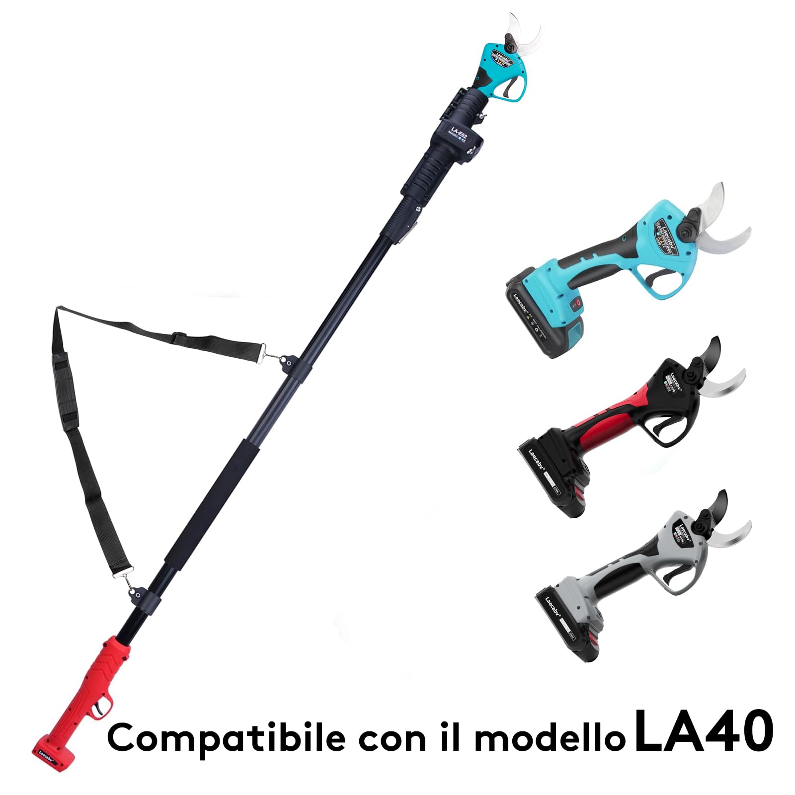Laecabv 2.5m Asta telescopica per Laecabv 40mm LA40 Forbici Potatura Elettriche - Palo Asta di Prolunga (LA-E02)