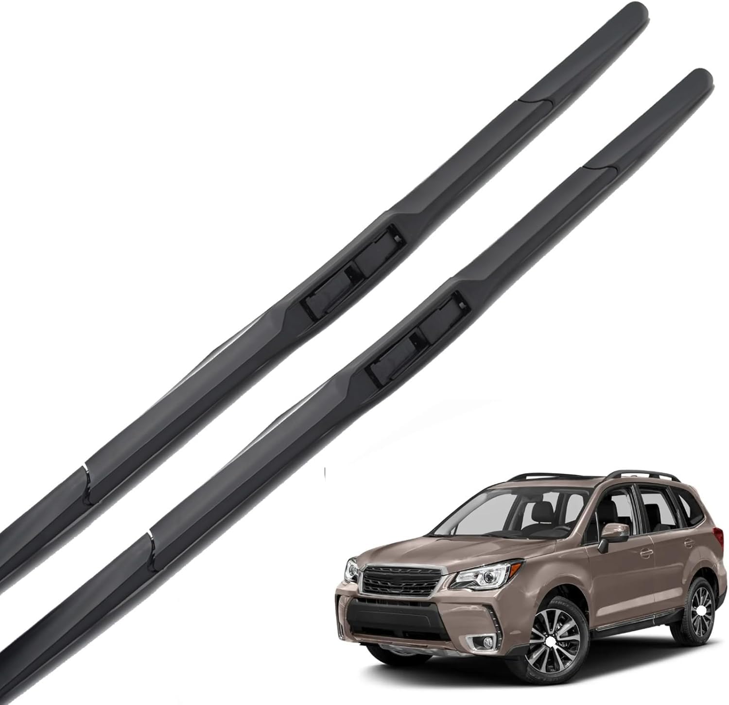 RESKIU Car Front Windshield Wiper Blade Set Replacement for Subaru Forester SJ 2012-2018, All Season Windscreen Wipers Quiet Easy Installation