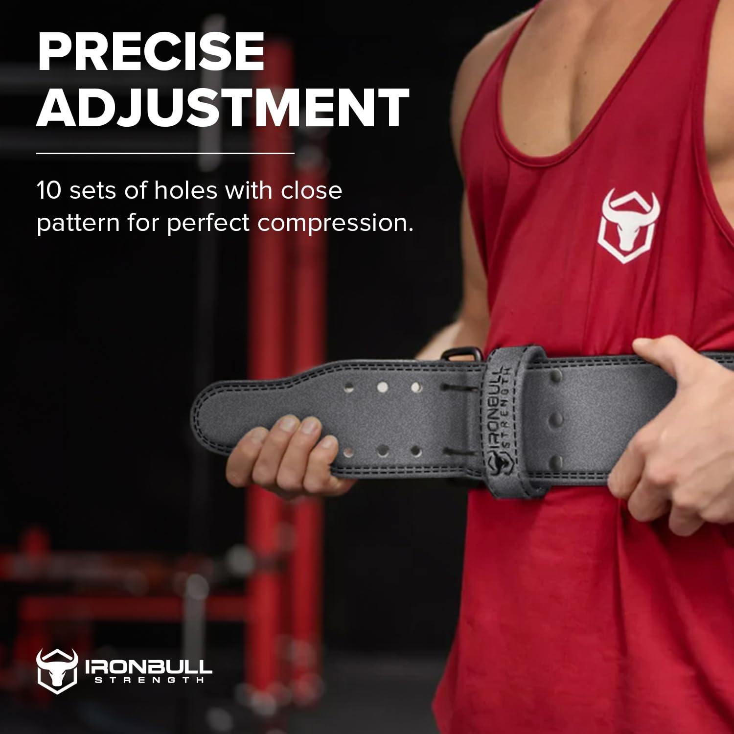 Ceinture d'haltérophilie – Ceinture d'haltérophilie à double broche de 10 mm (approuvée IPF, USAPL, USPA et IPL) | Soutien dorsal en cuir pour l'haltérophilie, la musculation, Strongman – Homme et