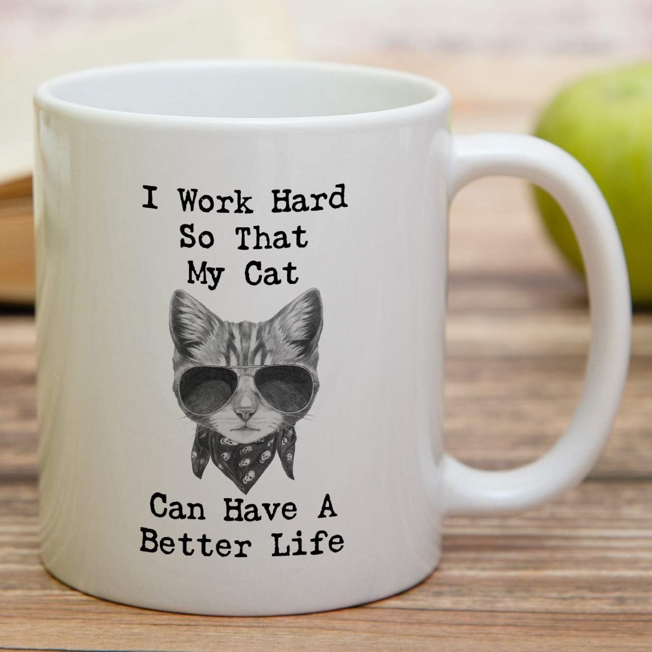 Retreez Funny Mug - I Work Hard My Cat Have Better Life Cat Lovers 11 Oz Ceramic Coffee Mugs - Funny, Sarcasm, Inspirational birthday gifts for her wife, girlfriend, friends, coworkers, mom mother - Image 3