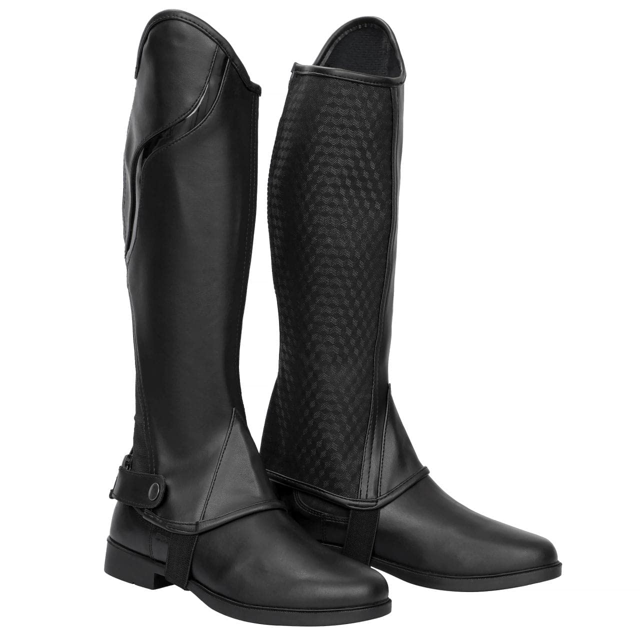 START Silicon Reitsport Half Chaps aus Kunstleder mit Silikon-Innenseite – Elegante Chaps mit glänzendem Streifen für Damen & Herren