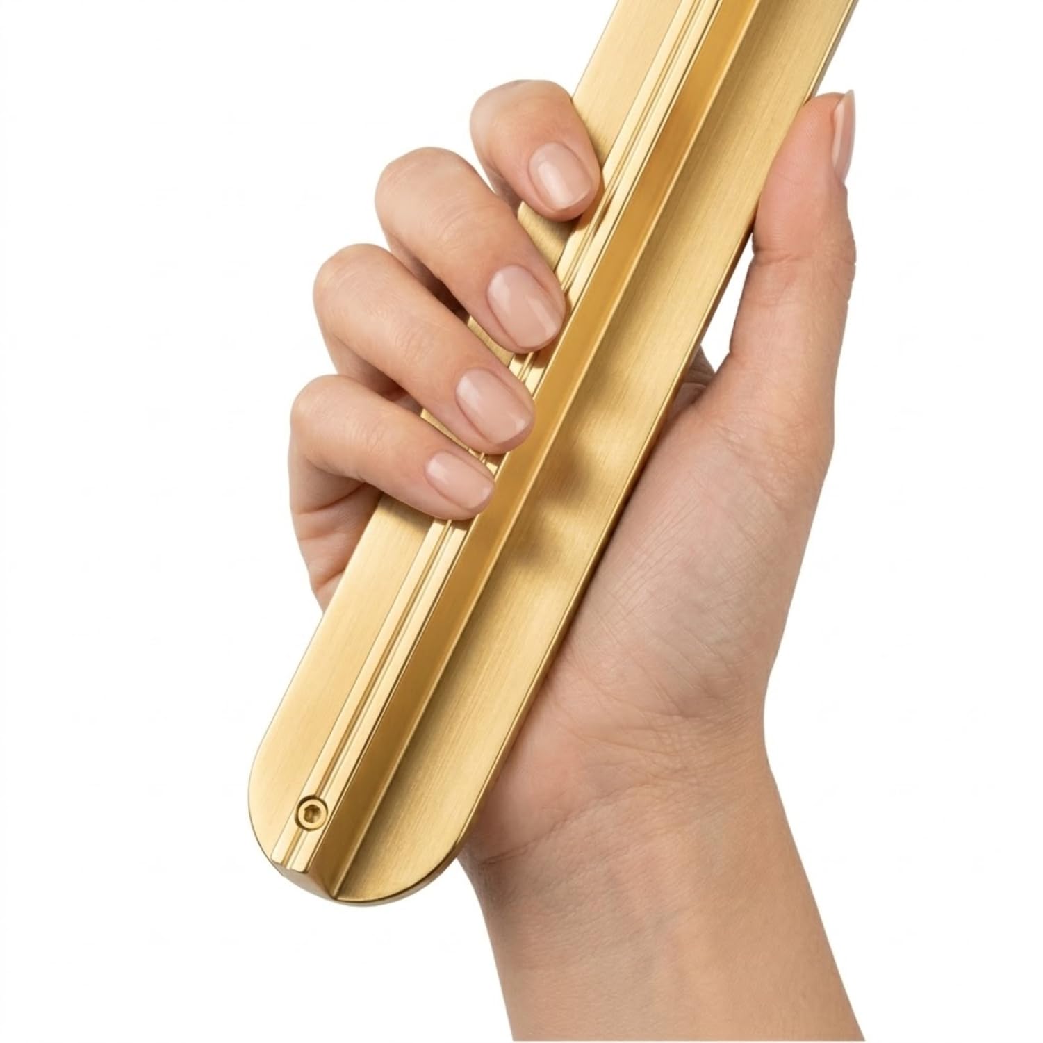 Aytuğ Geniş T Çizgili Oval Mat Altın Çekmece Kulp 480 mm Modern Şık Mobilya Dolap Kapak Kulpu