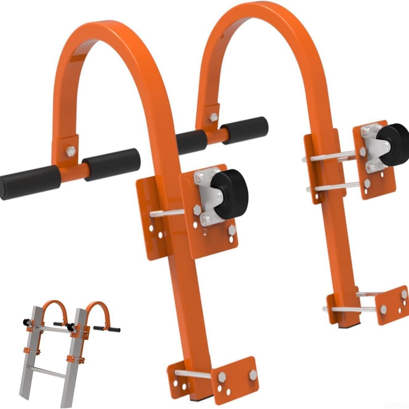 Gancio per tetto a scala, in acciaio resistente per stabilizzatore per estensione del colmo del tetto, adatto a 2 pioli con capacità di 226,8 kg