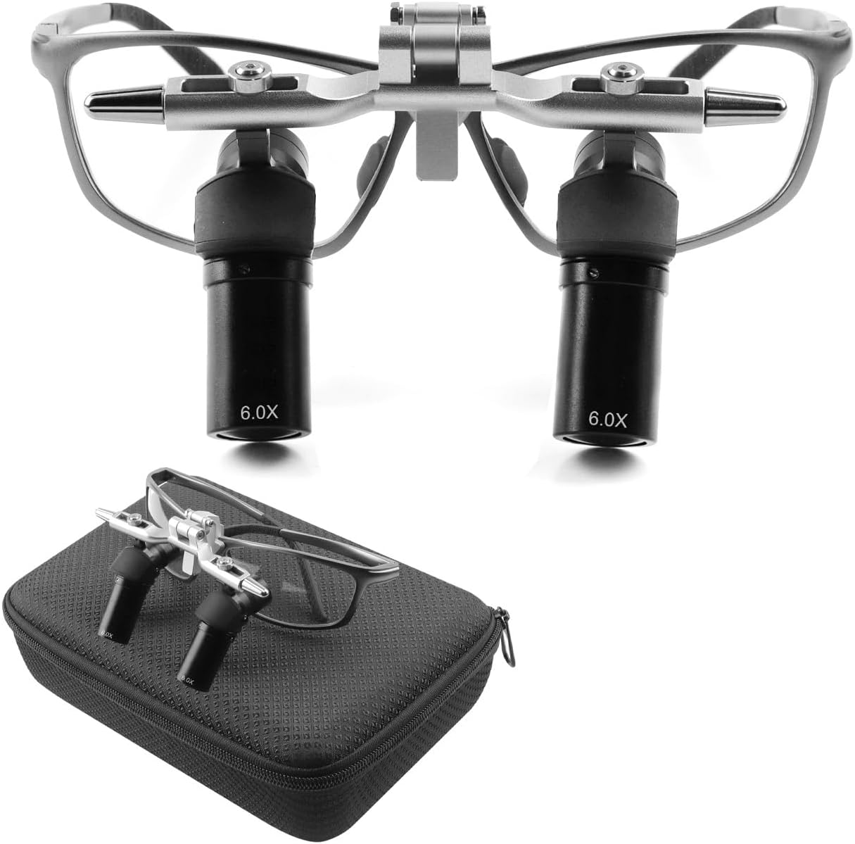 Ergonomic Binocular Loupes 45° Ergo Loupes Surgical Magnifying Glasses Working Distance 350-450mm (6.0X)