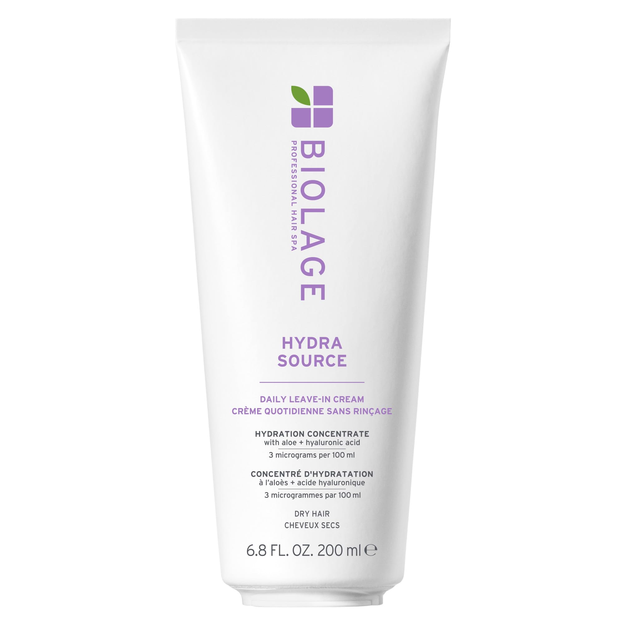 Biolage Hydra Source Leave-In Cream - Instantly Moisturizes & Seals Split Ends, For Dry Hair, With Fermented Aloe & Micro-Filtered Hyaluronic Acid