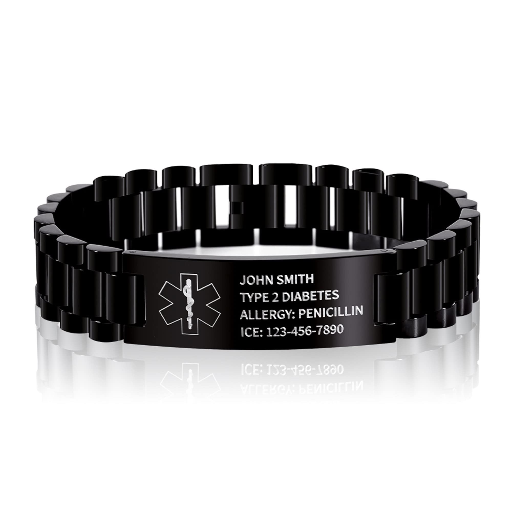 Laser Engraving Cheap Medical Alert Bracelets With Free