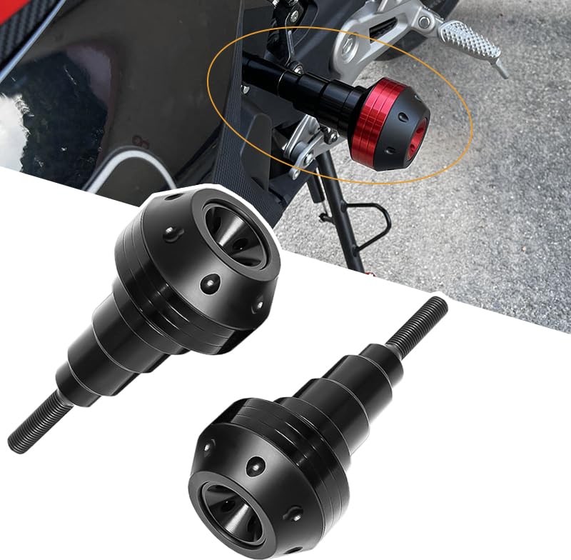 Motorcycle Frame Slider Anti-Fall Stick for Kawasaki Vulcan 1700 Voyager 2009-2024, Exhaust Anti Crash Falling Protector, Motorcycle Anti-Fall Ball, Body Protector Accessories,A Black