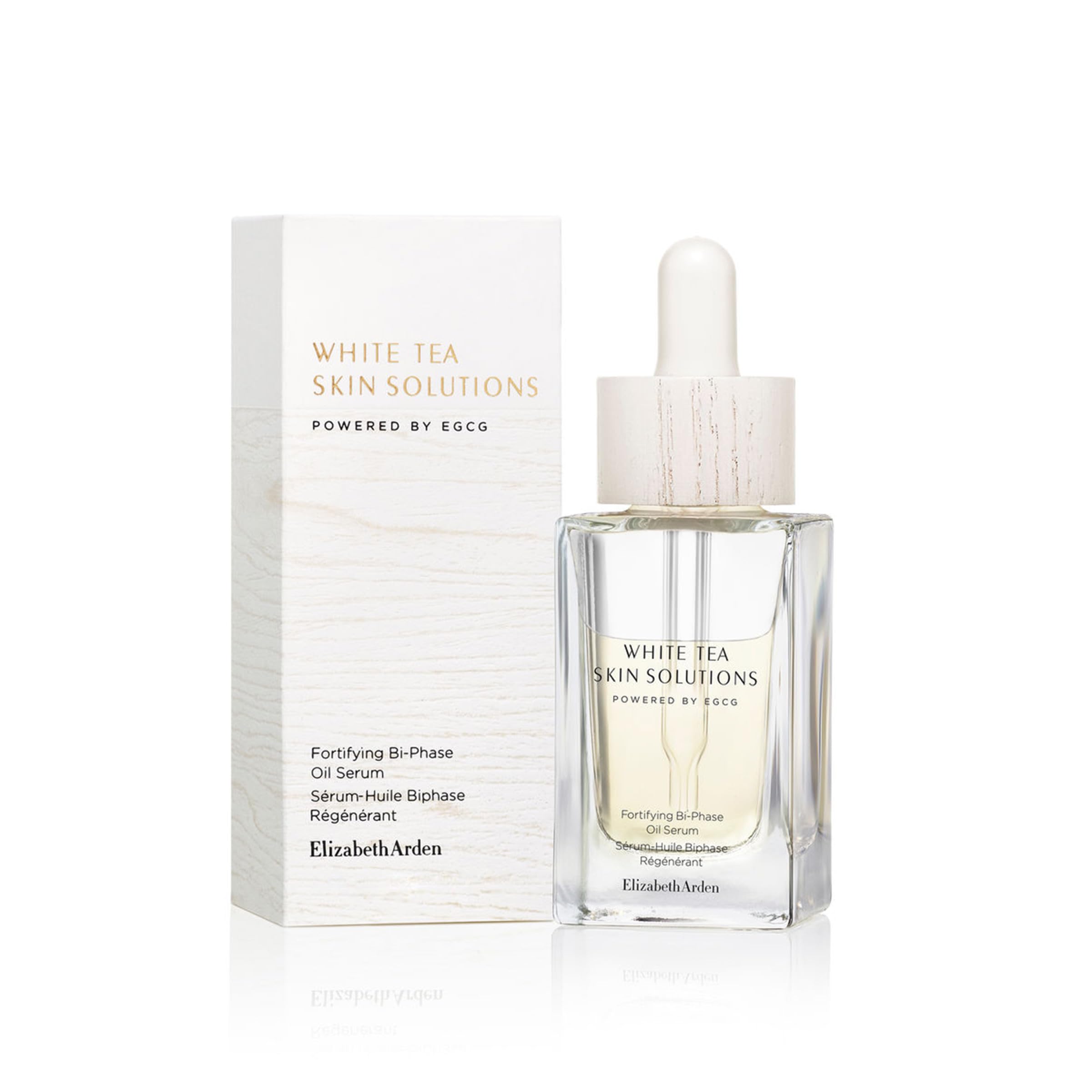 Elizabeth Arden White Tea Skin Solutions Fortifying Bi-Phase Oil Face Serum, Fine Lines and Wrinkles Treatment, Brightening Formula, 1.0 fl oz (Pack of 1)