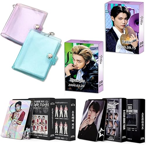 Kpop Stray-Kids Lomo - Juego de tarjetas fotográficas SKZ con 2 piezas de 3 pulgadas, soporte portátil para tarjetas fotográficas para colección de