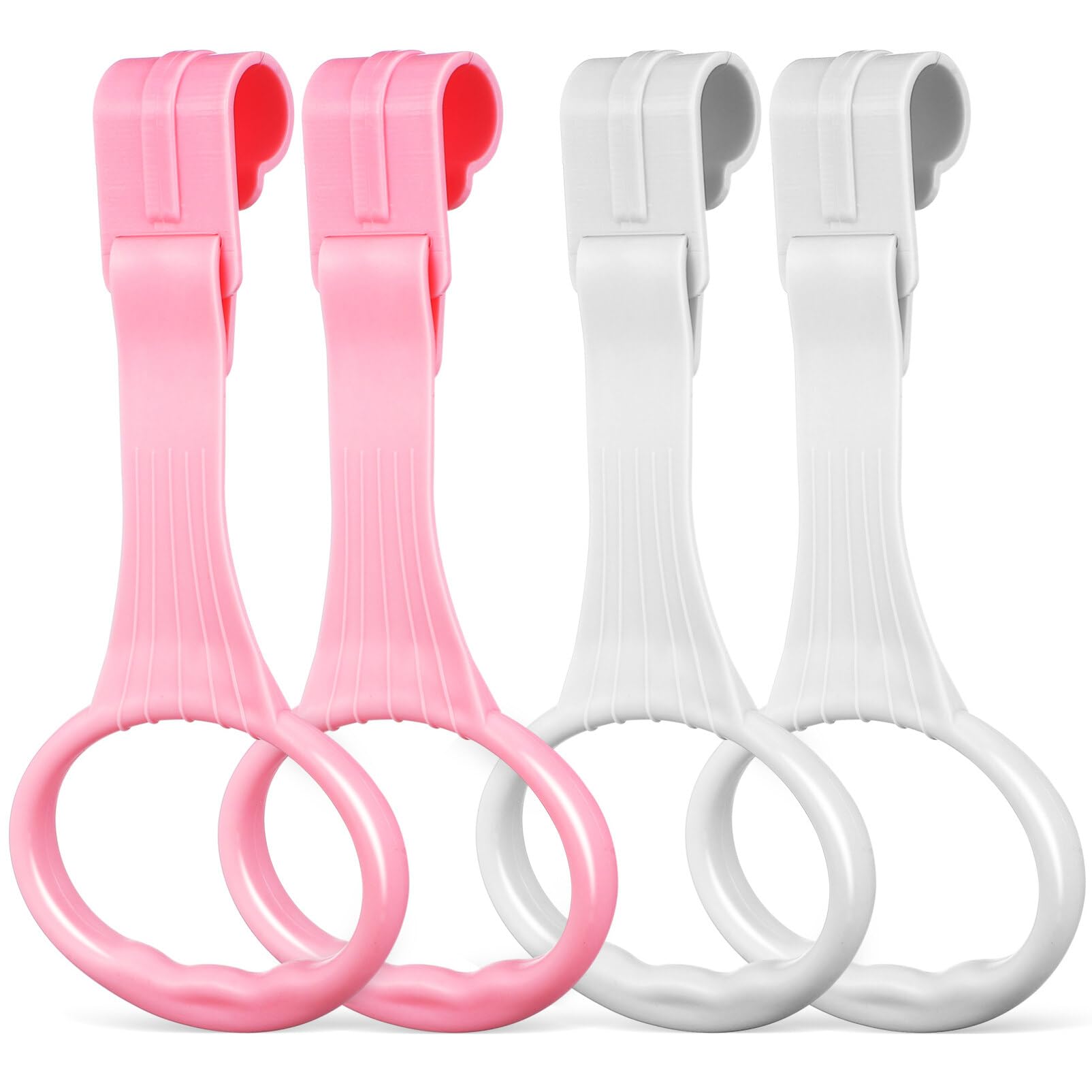 TOYANDONA Baby Pull up Rings 4Pcs Nursery Cot Hanging Rings Playpen Stand up Assistant Rings for Infant Toddler Walking Training and Support - Image 3