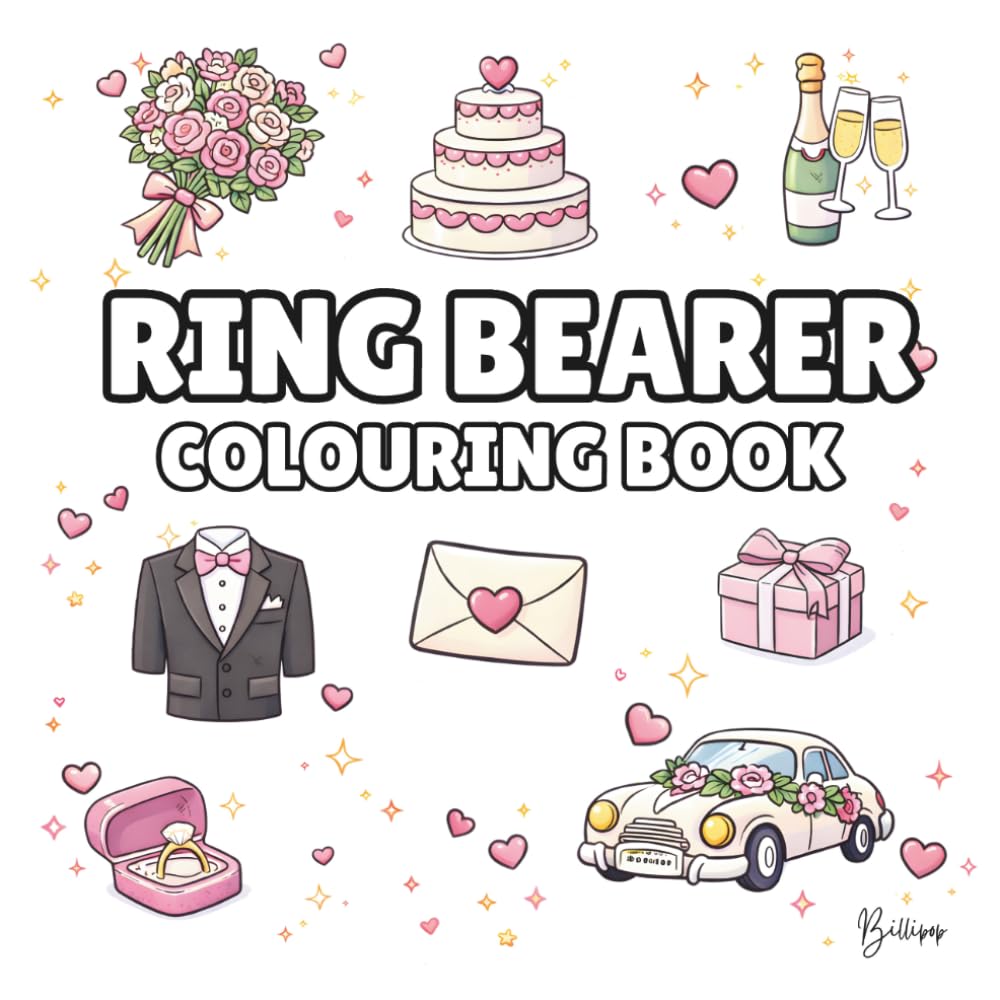 Ring Bearer Colouring Book: Bold and Easy Wedding Colouring Pages for Children - Cover Colour: White: A Fun, Bold and Easy Wedding Activity Book Gift (Wedding Colouring Books – Bold & Easy)