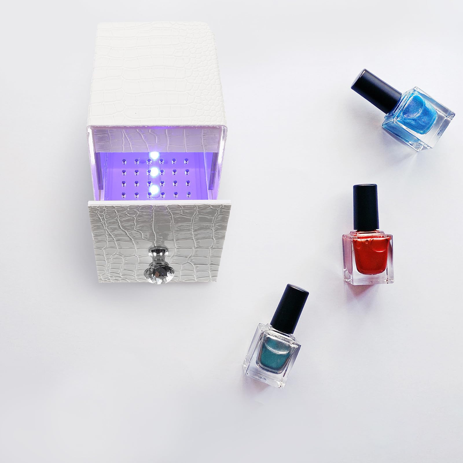 Caja de Limpieza USB para Brocas de Manicura Luz Azul