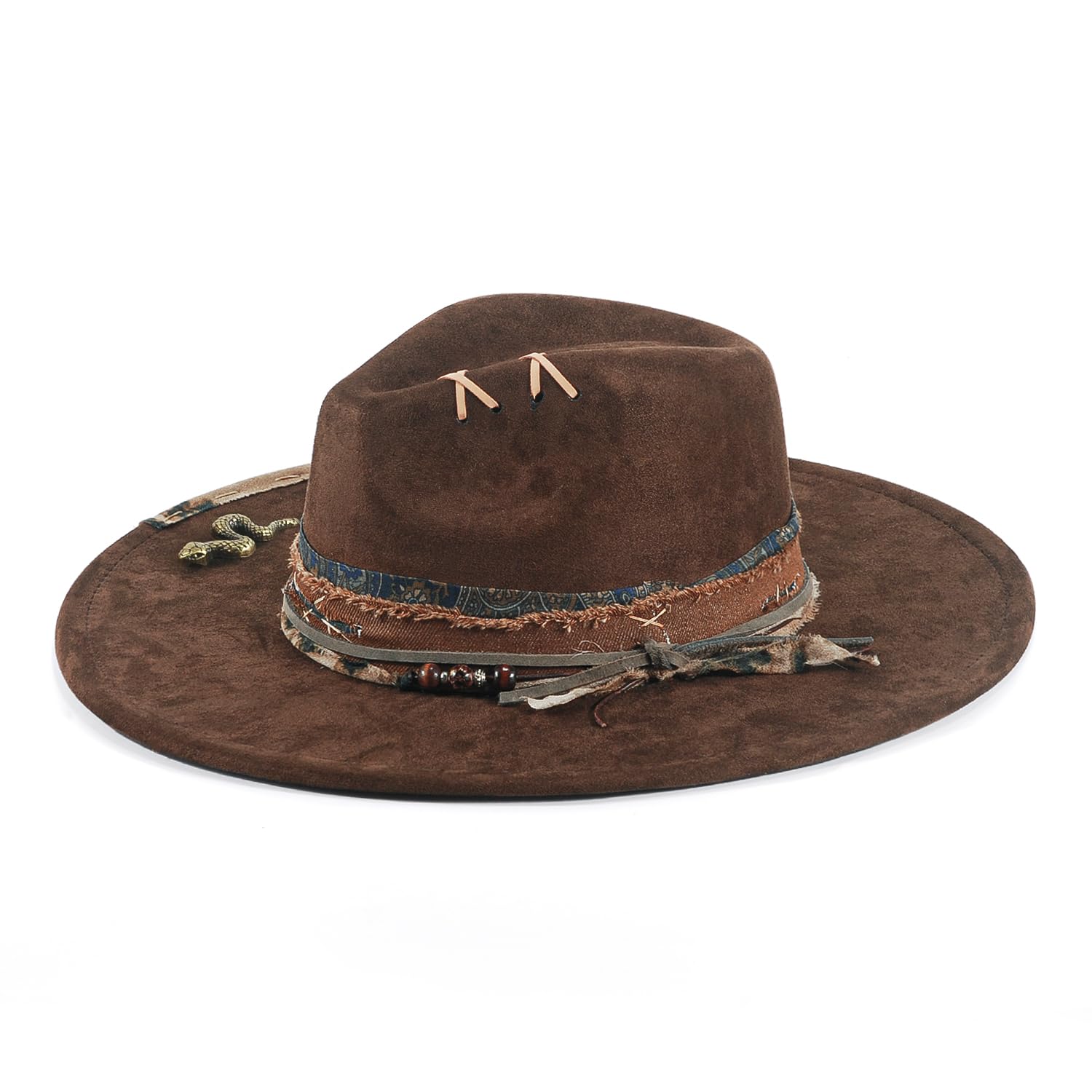 Wide Brim Fedora Hat for Men Women Retro Western Felt Hats