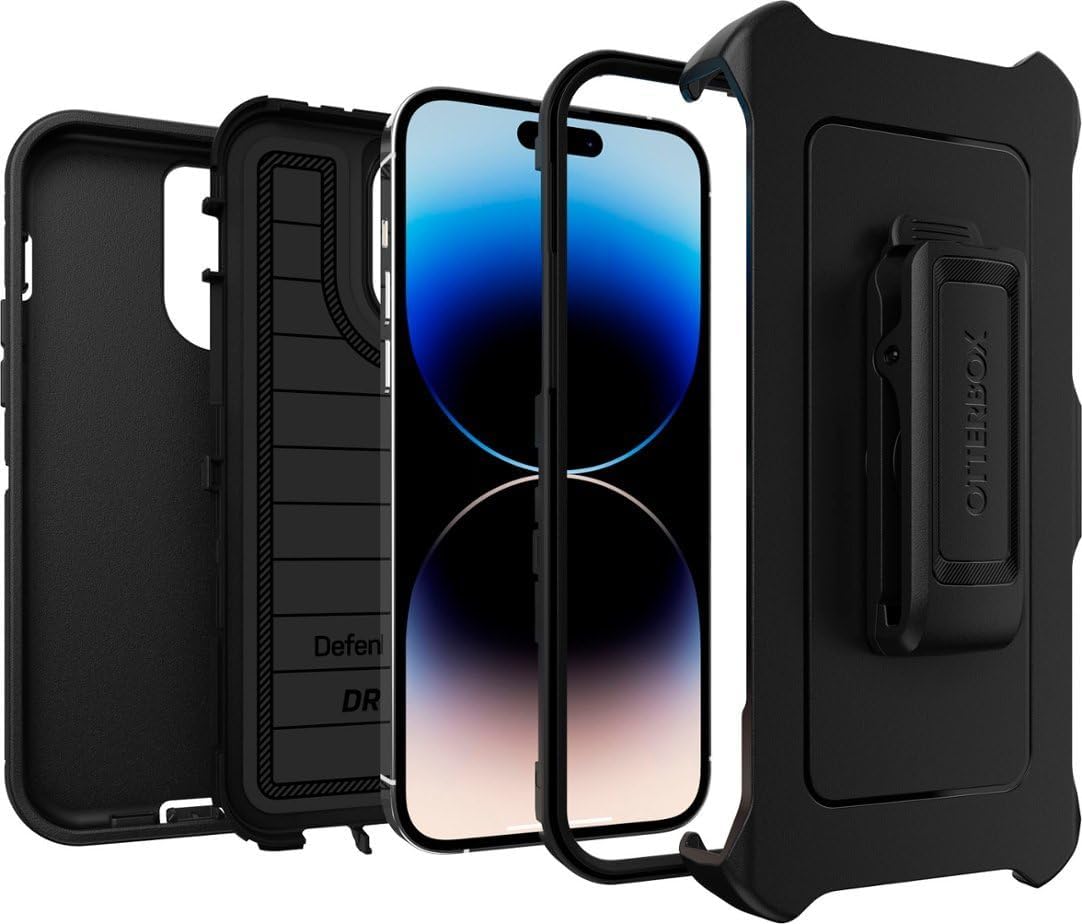 OtterBox Defender Series Screenless Edition Case for iPhone 14 Pro Max (Only) - Holster Clip Included - Microbial Defense Protection - Non-Retail Packaging - Black - Image 5