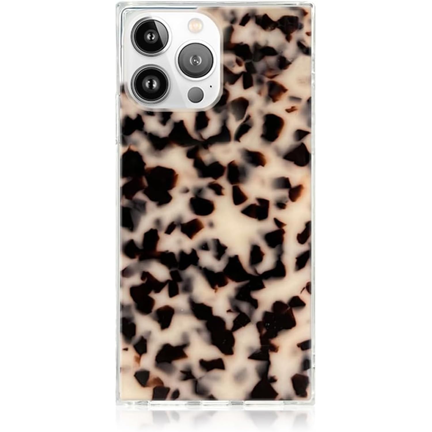 FLAUNT Official Square Protective Case - Compatible with iPhone 14 Pro Max - Wireless Charging - Stylish Drop Tested Shockproof Phone Case - (Blonde Tortoise Shell)