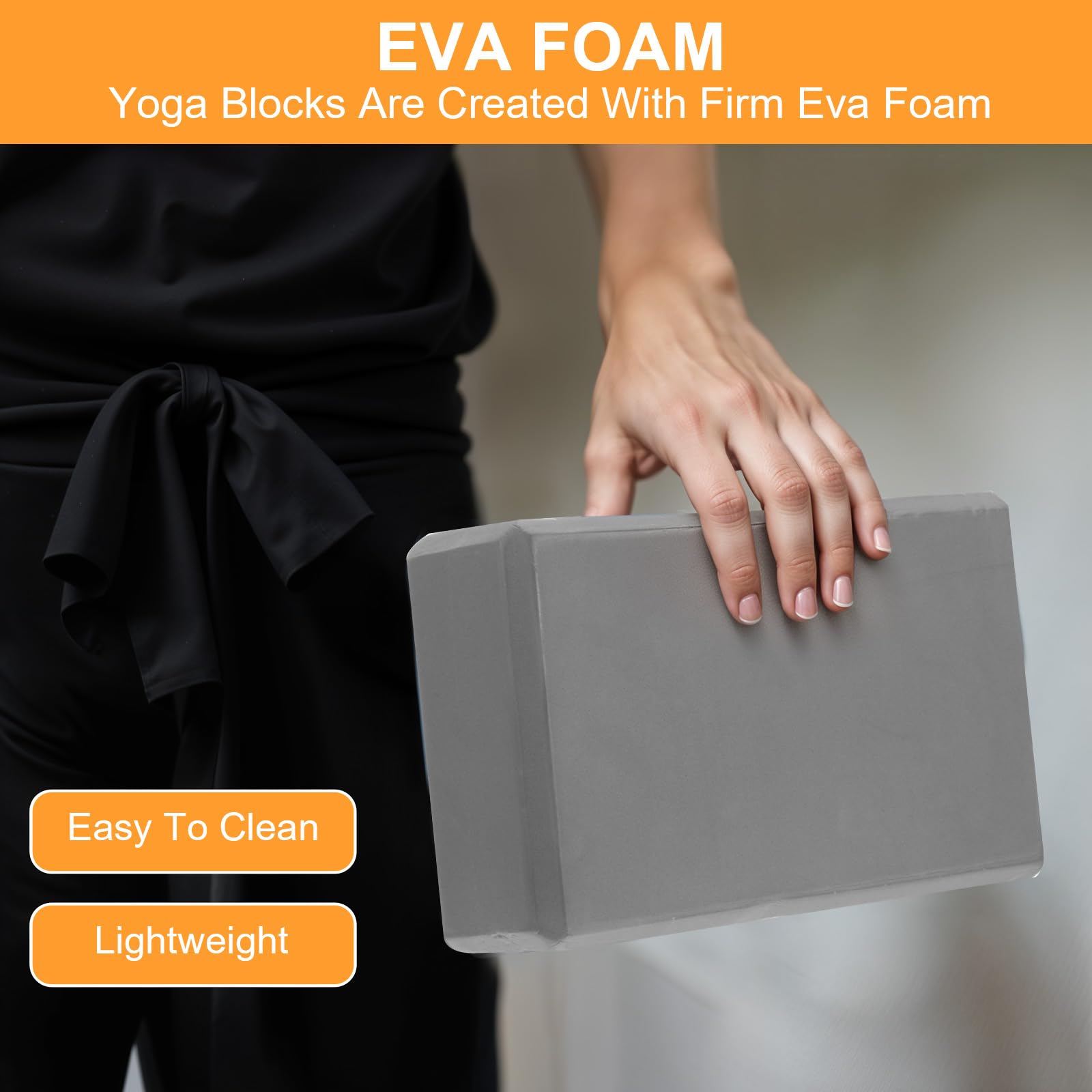 Yoga-Blöcke – Premium-EVA-Schaum-Steine für Pilates-Workout, Stretching, Meditation – Yoga-Block für Flexibilität, Gleichgewicht, Wirbelsäulenkraft, rutschfeste und leichte Übungsblöcke, 4 Stück