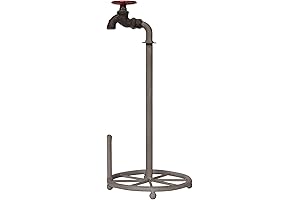 Creative Co-Op Rustic Metal Faucet Paper Towel Holder: Graceful Kitchen Countertop Paper Towel Organizer