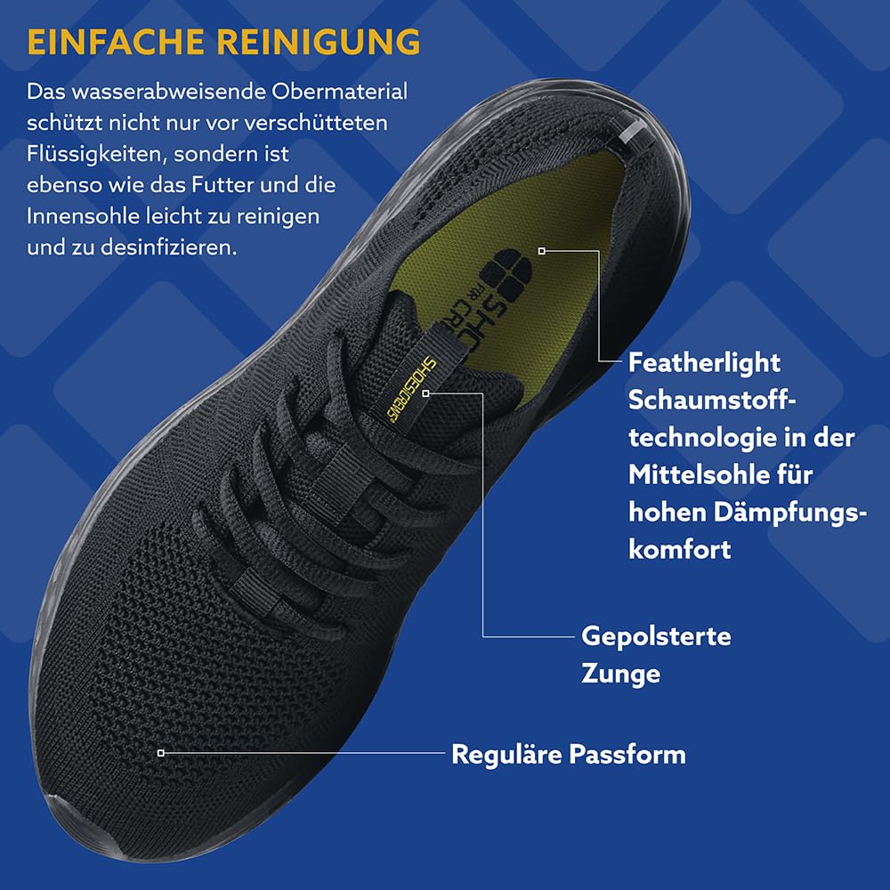 Shoes for Crews Damen-Arbeits-Sneaker – Bequeme, Wasserabweisende Schuhe mit rutschhemmender Sohle und Einlegesohlen, ideal für Gastronomie Küchen, für Kellner und Koch – Everlight ECO