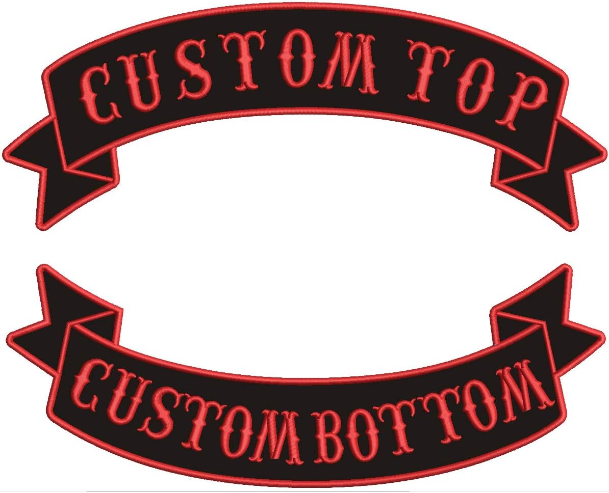 Custom Embroidered Motorcycle Patches,Personalized Embroidery Rocker Patch Biker Clothes Back Name Patch Sew on/Iron on for Jackets (2A Pcs)