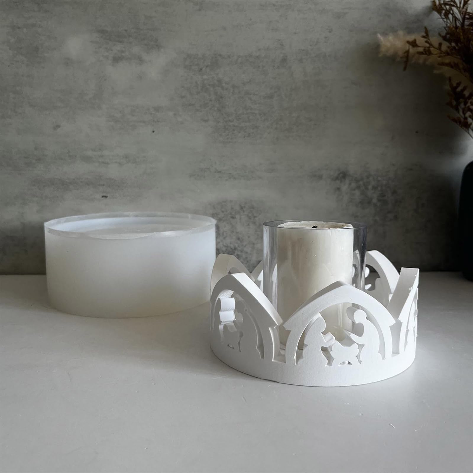 Moule en silicone pour bougie - Facile à démouler - Bougeoir creux - Décoration d'intérieur