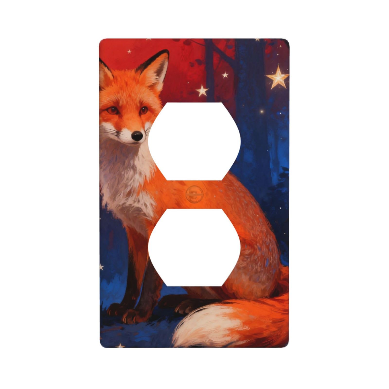 Fox Star Dream Decorative Switch Plate Cover-Unbreakable Polycarbonate Wall Plate for Home Office, 1 Gang with Screws