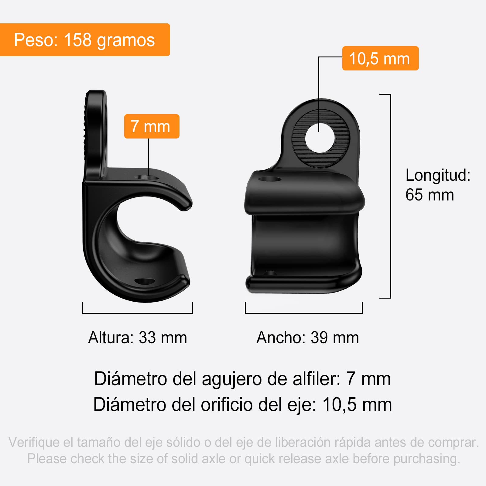 Acoplamiento de Remolque de Bicicleta para Remolque Thule (Negro, 1 Pieza)