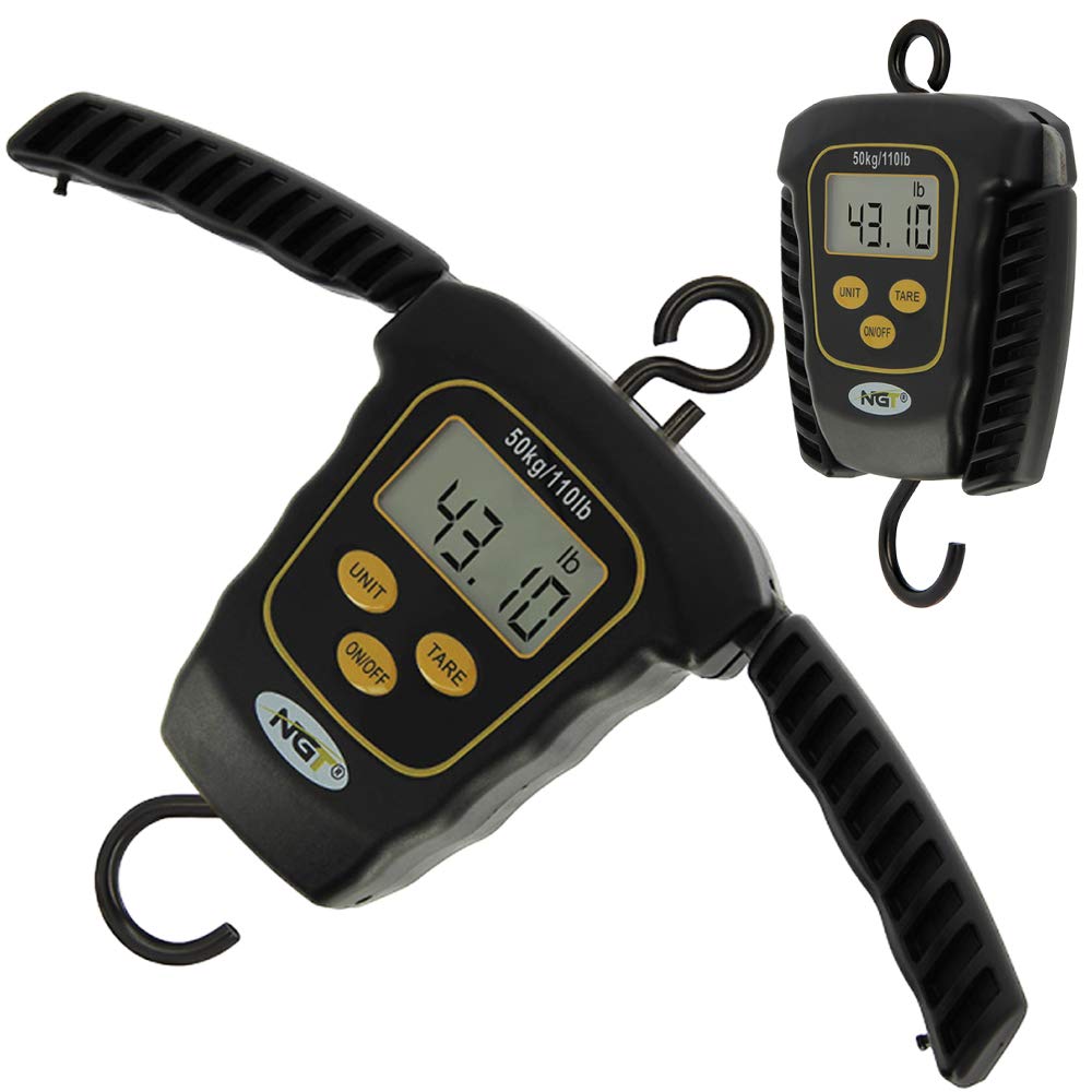 Digital NGT Dynamic Carp Coarse Fishing Tackle Scales 110lb 50kg with Compact Folding Handles