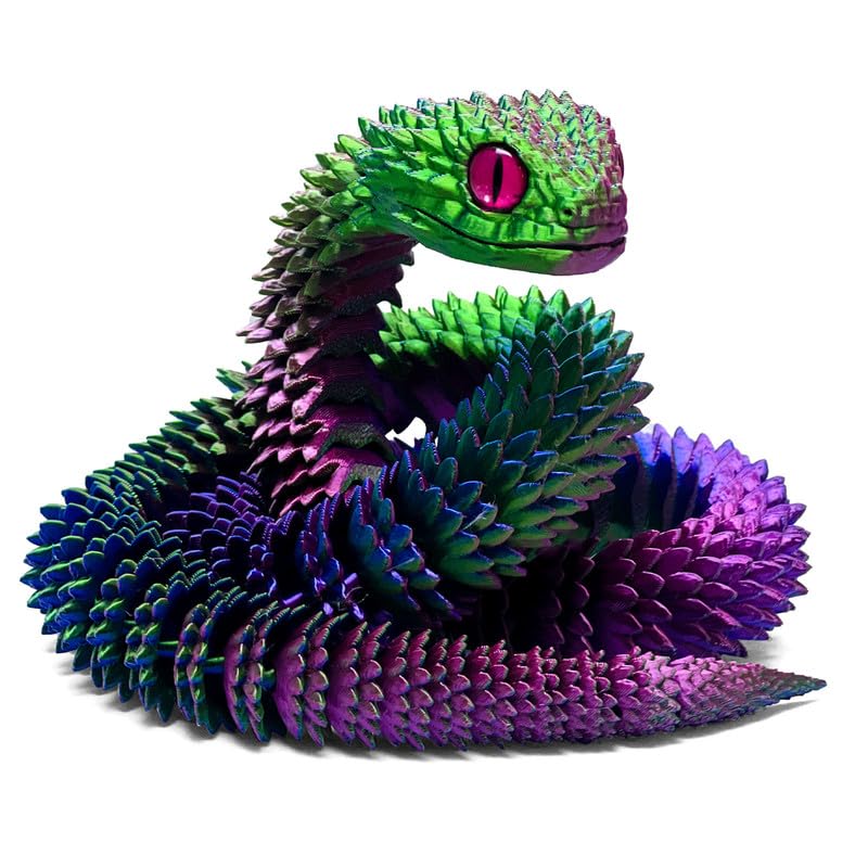 3D Printed Snake - 21 Inch Movable Articulated Snake, Perfect 3D Printed Animals for Educational Toys! Must-Have Toys for Kids and Collectors, Home