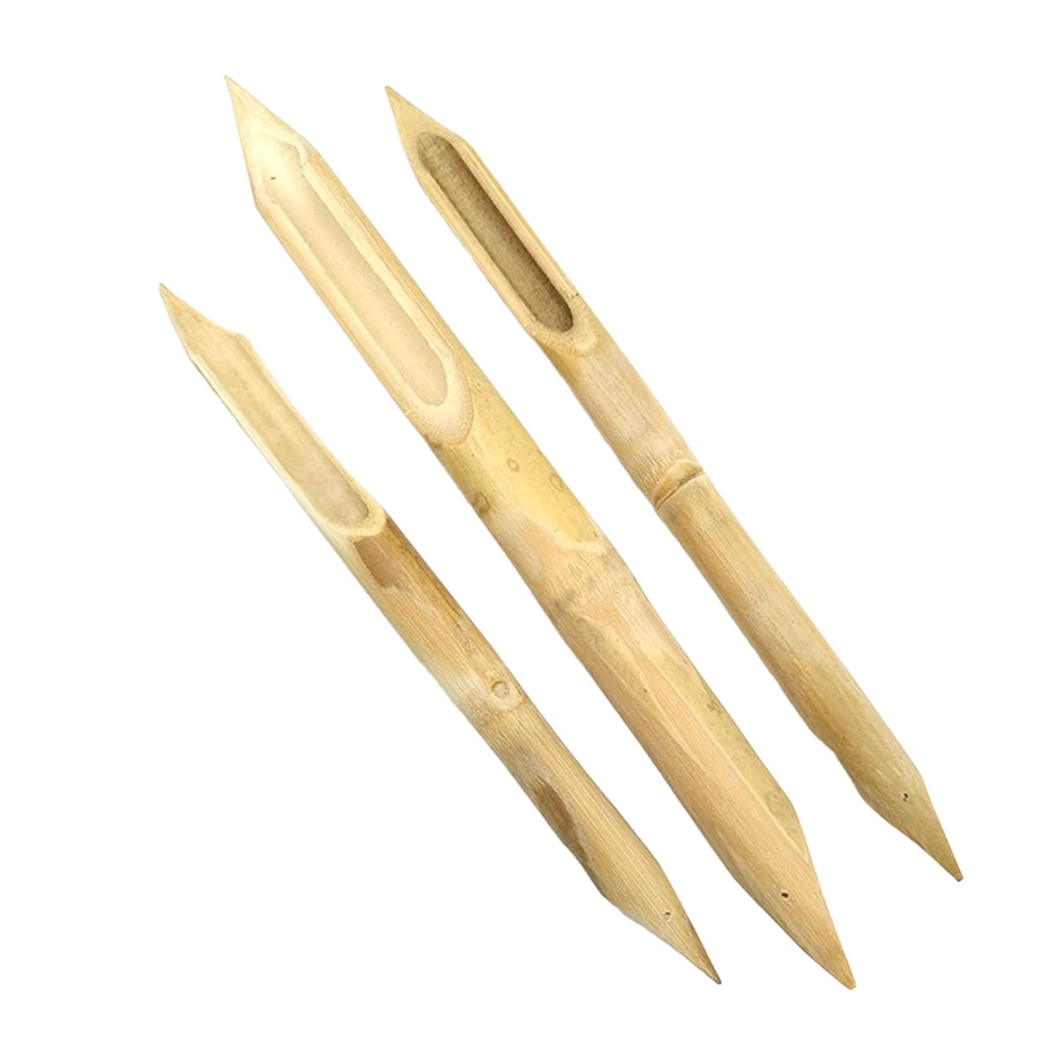 3Pcs Bamboo Reed Pens, Double Head Hard Bamboo Pen, Pottery Ceramic
