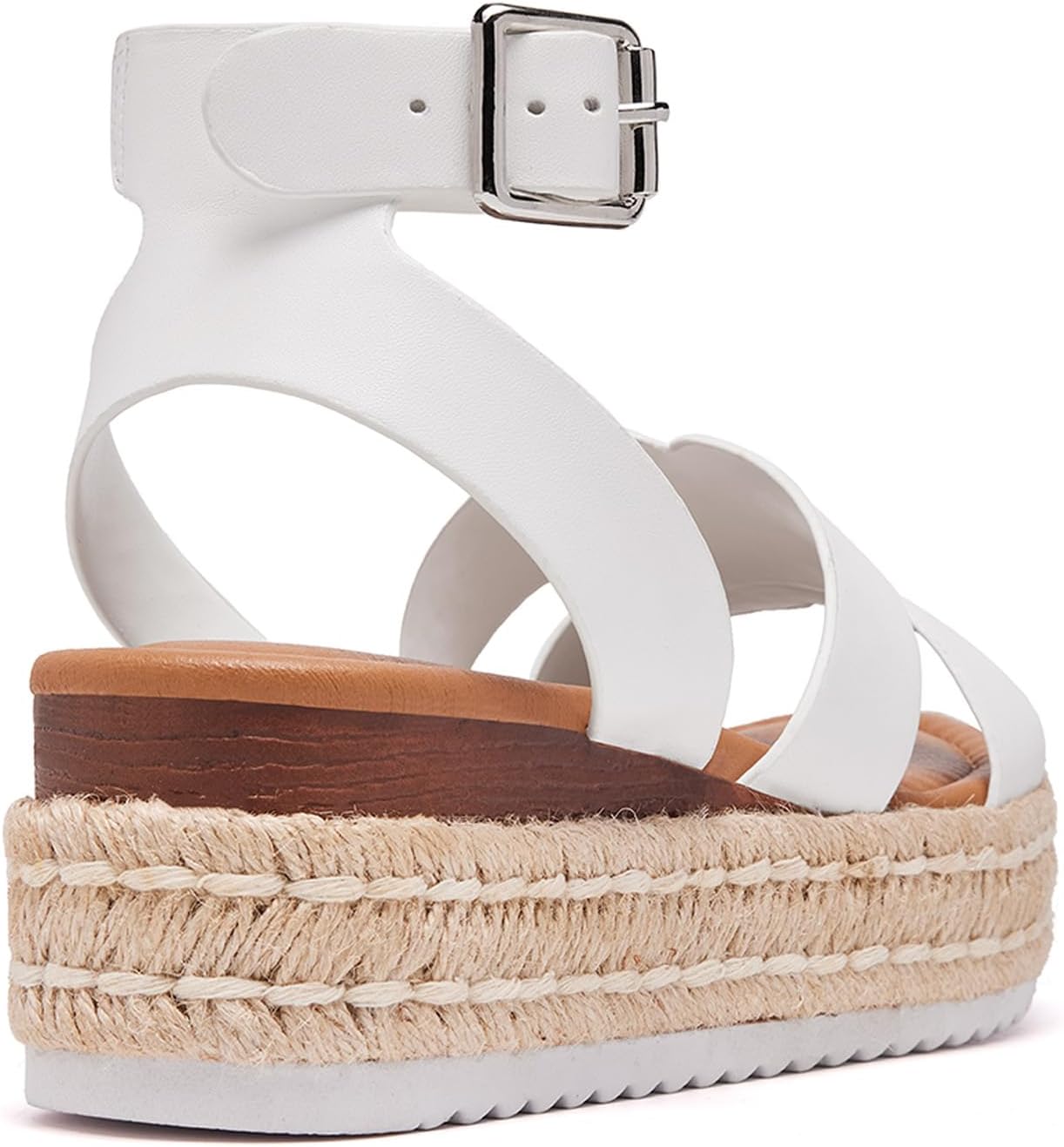 Women's Platform Espadrilles Sandals Adjustable Ankle Strap Buckle Wedge Open Toe Casual Summer Shoes - Image 3