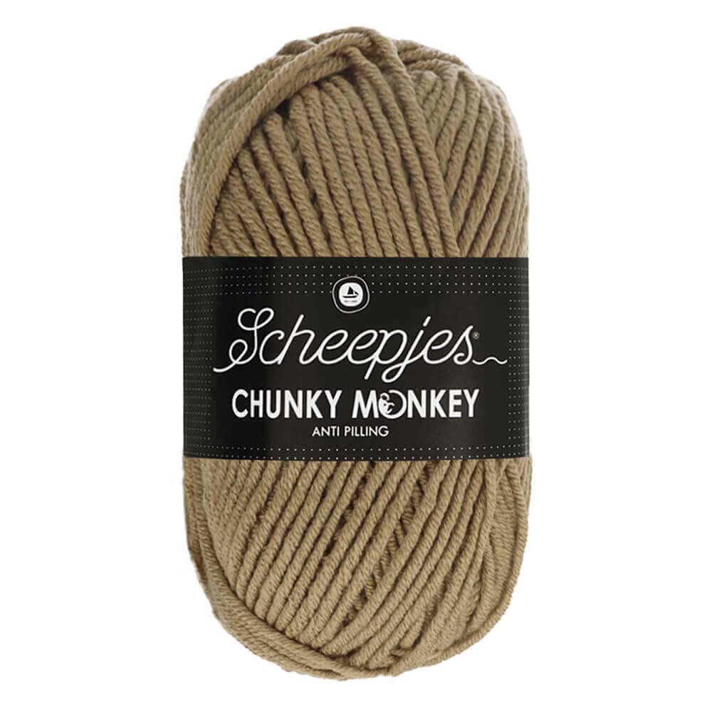 Scheepjes Chunky Monkey Aran Weight Yarn | 100g Ball | Anti-Pilling Acrylic | Soft & Hypoallergenic for Knitting and Crochet Blankets, Toys & Garments (1064 Beige) — image 1
