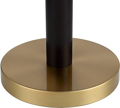 Miniatura 6 de 360 Lighting Orbital - Lámpara de escritorio moderna de mediados de siglo de 19 1/2 pulgadas de alto, madera marrón, metal dorado, pantalla de