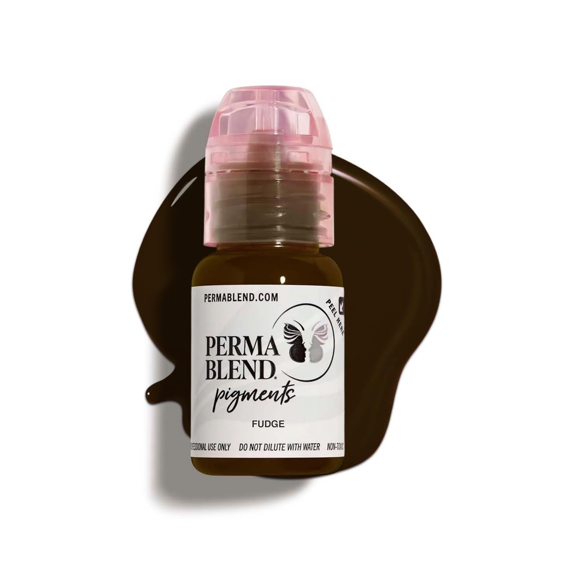 Perma Blend - Fudge - Microblading Ink for Permanent Eyeliner - Professional Tattoo Ink - Cool Medium/Dark Brown Tattoo Ink Makeup - Vegan (0.5 oz)