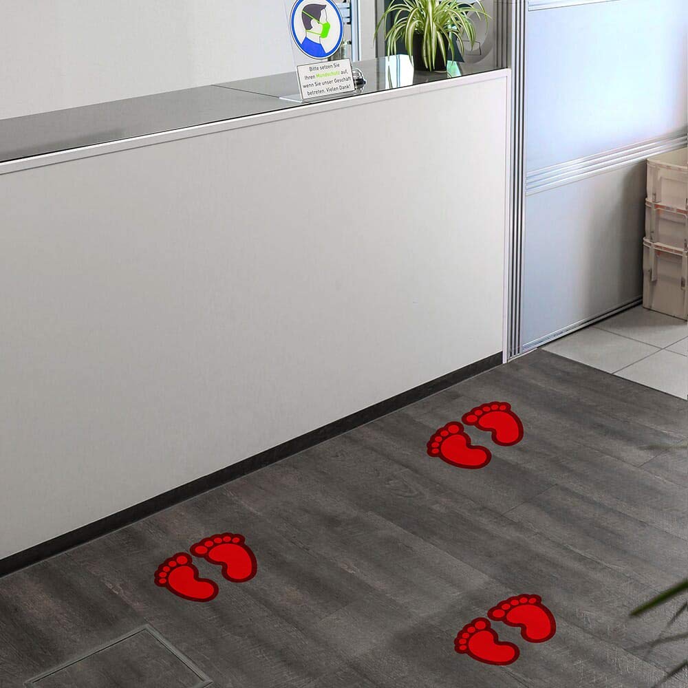 10 Paar Fußbodenaufkleber Für Kinder – Rutschhemmend R10, Größe 17x12,5 Cm, Wetterfest & UV-beständig, Für Kindergarten, Schule & Kita