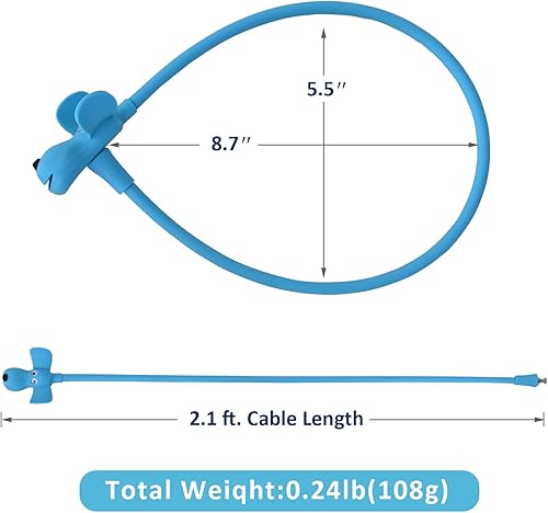 Miniatura 4 de WOOQOTT Candado de cable para bicicleta, bloqueo de cable con llaves, cerradura de bicicleta cubierta de silicona para niños, cerradura de dibujos