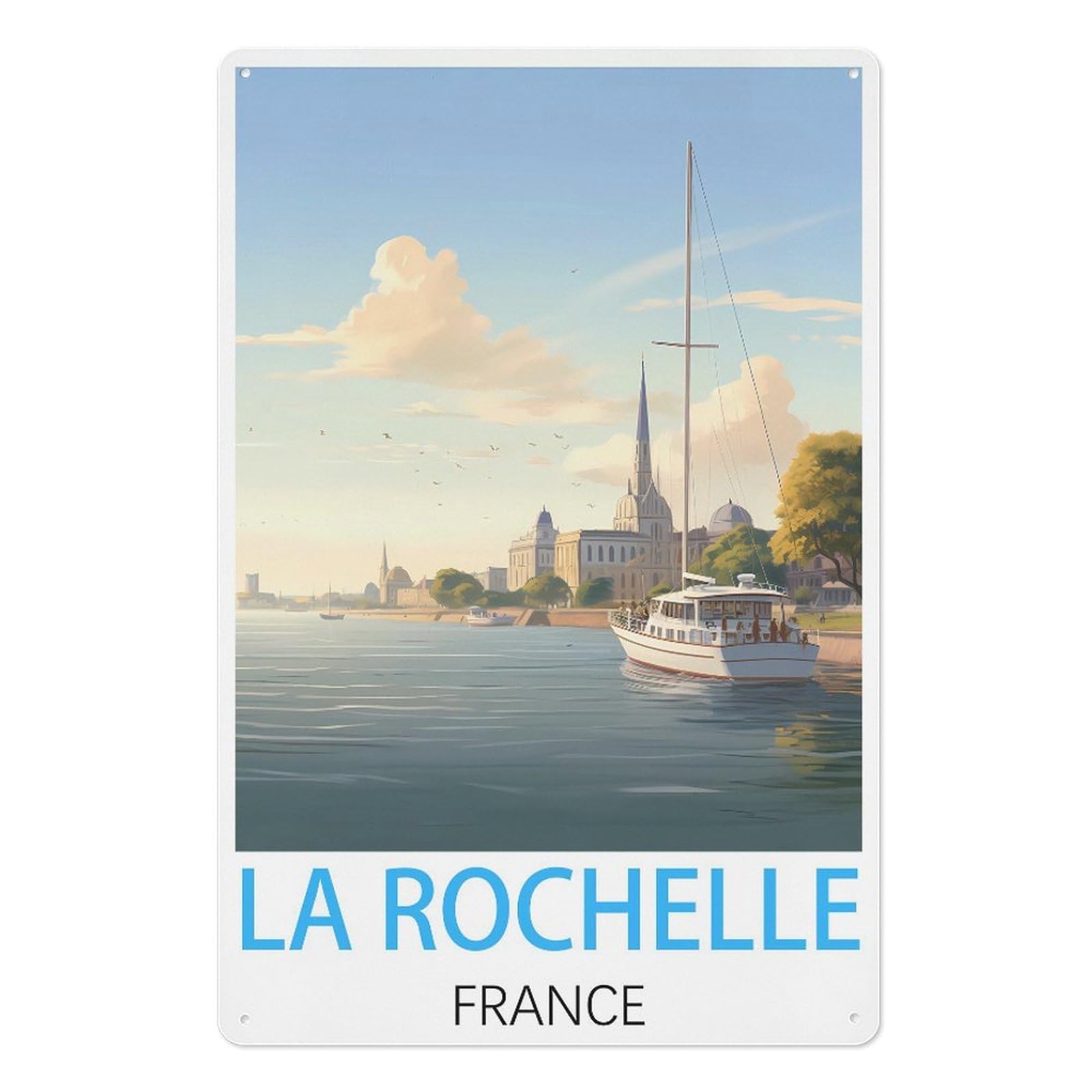 France Retro Design Tin Paintings Vintage Tin Sign 08x12inch(20x30cm) Wall Art for Home Office Bedroom Living Room Cafes Wall Decor