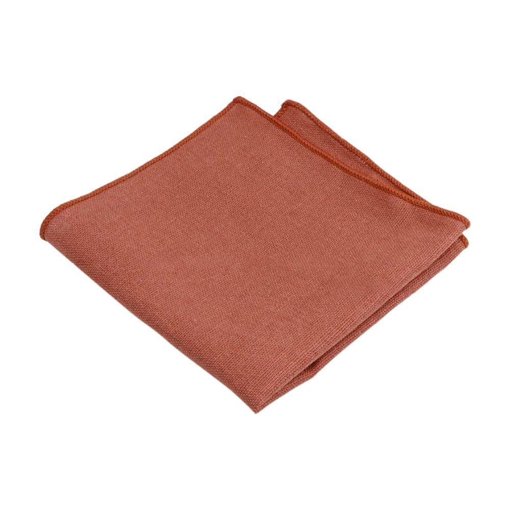 DB Dickie Bow Luxury Cotton Pocket Square (Burnt Coral)