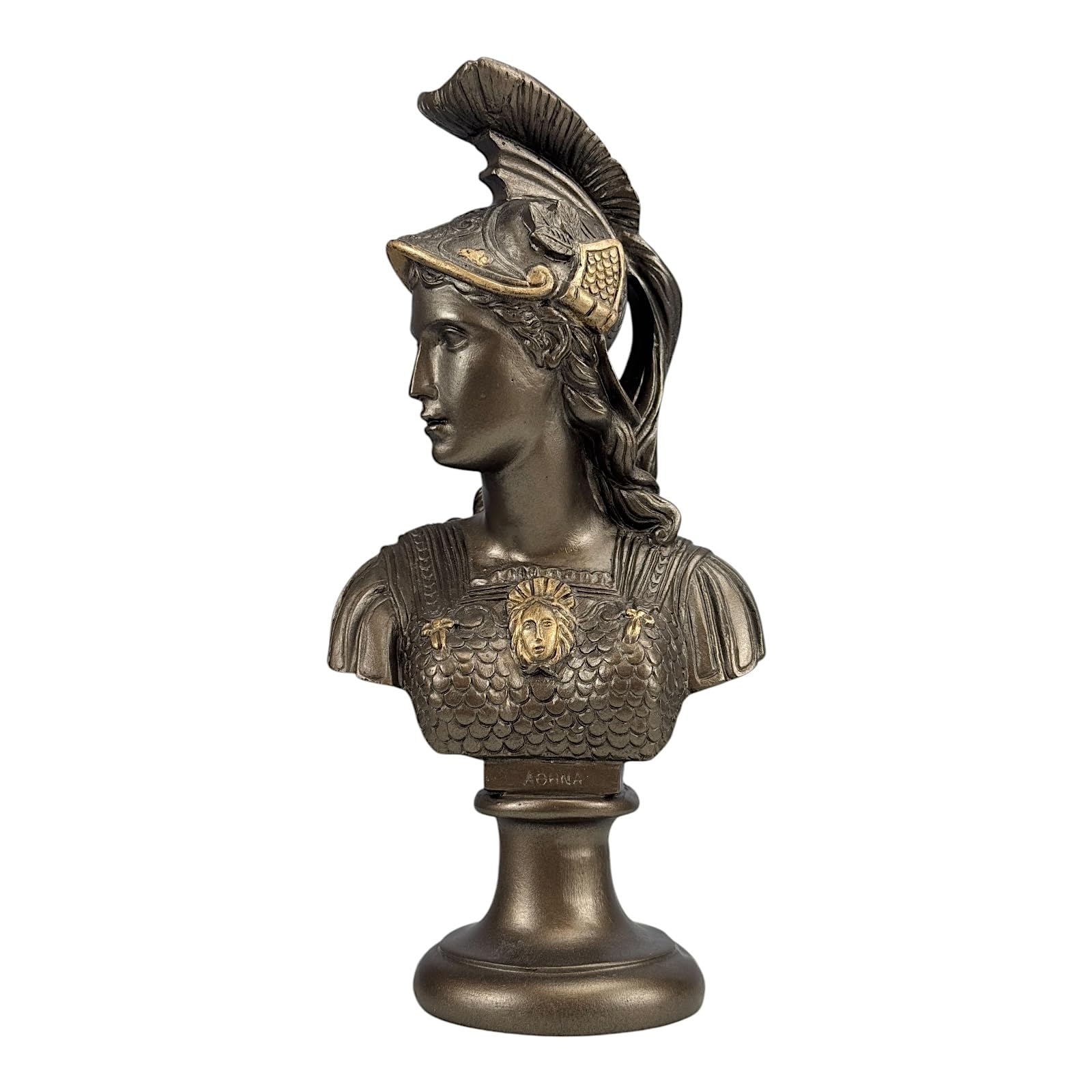 Athena Diosa de la Sabiduría busto de mármol Minerva escultura decorativa bronce