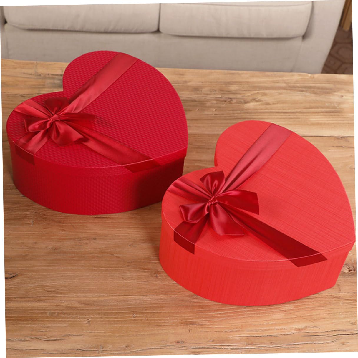 Abaodam 3 Stück Herzförmige Geschenkboxen aus Stabilem Material mit Satinband Aufbewahrungsboxen für Valentinstag Geburtstage und Hochzeitsdeko Flach Verpackbar und Wiederverwendbar