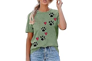 Paw Print Love Funny Dog Shirts for Women
